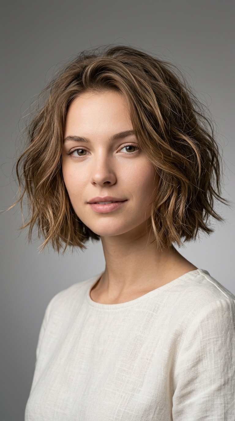 Tousled Ear-Length Blunt Cut