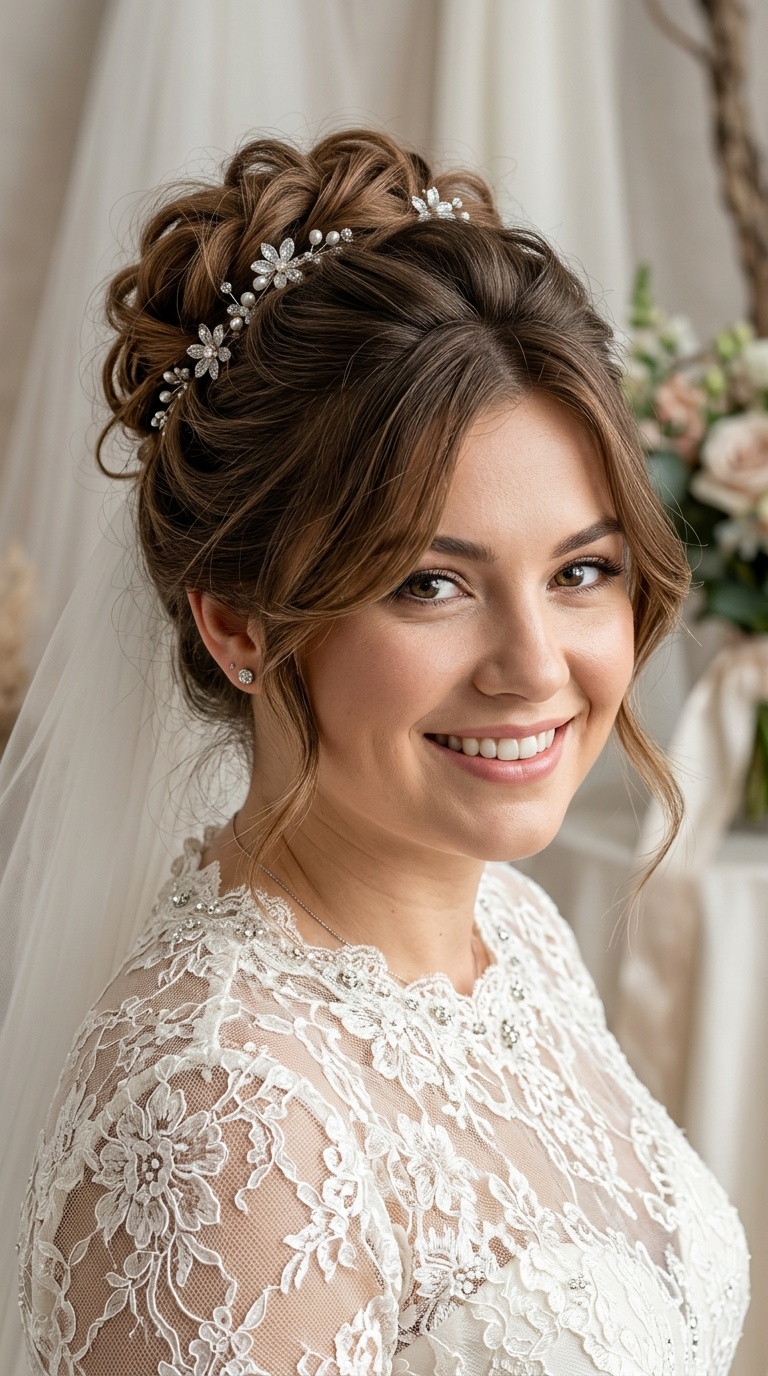 Tousled Updo with Butterfly Layers