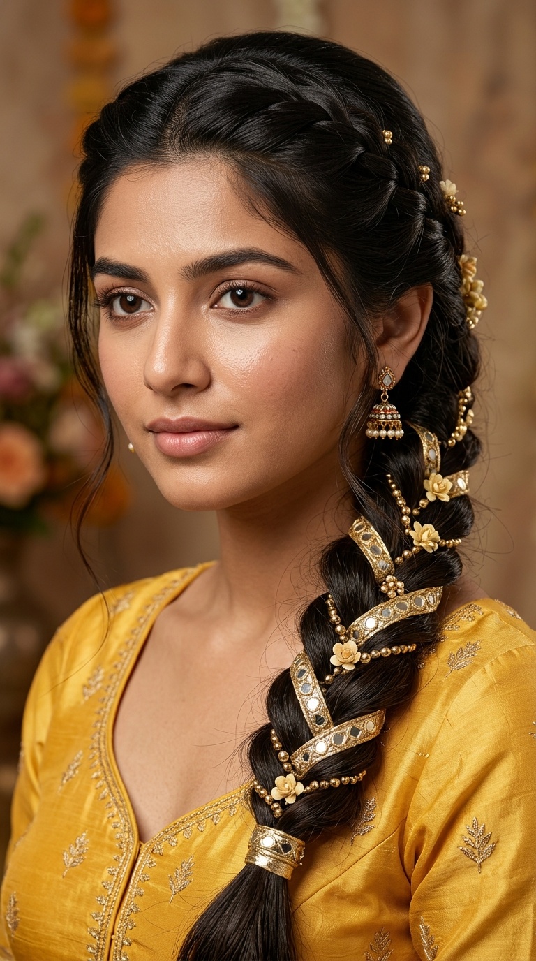 Traditional Braid with Gota Patti