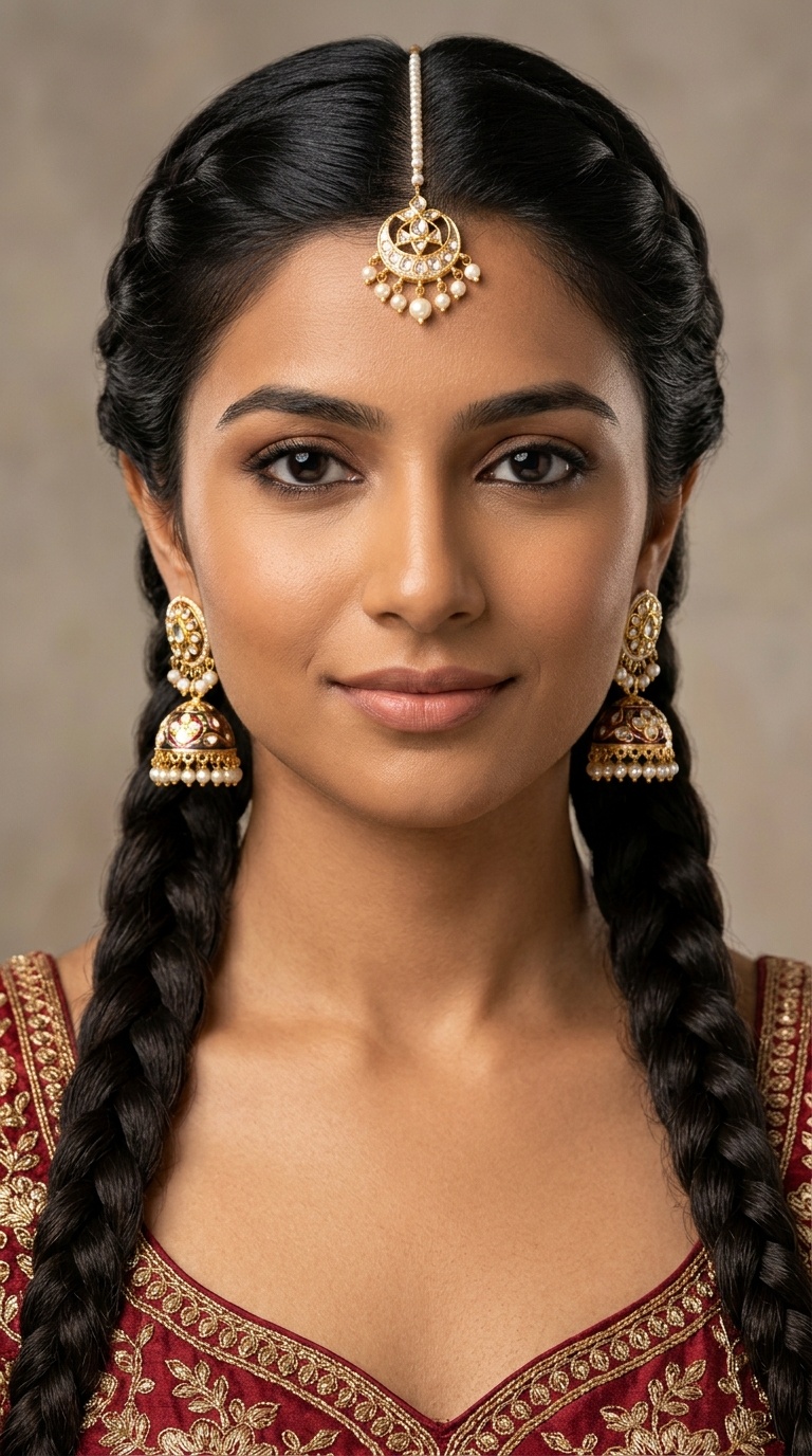Traditional Center-Parted Braid