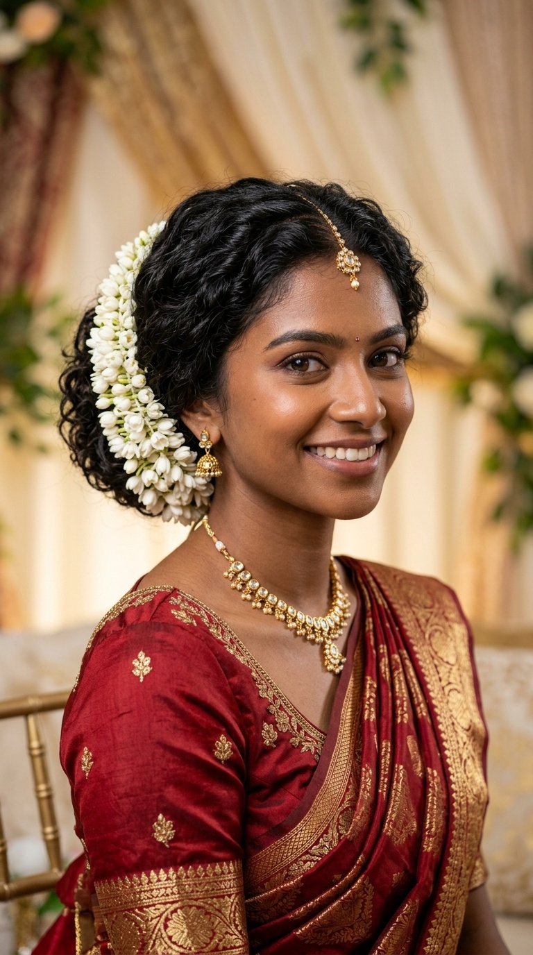 Traditional Gajra-Wrapped Bob