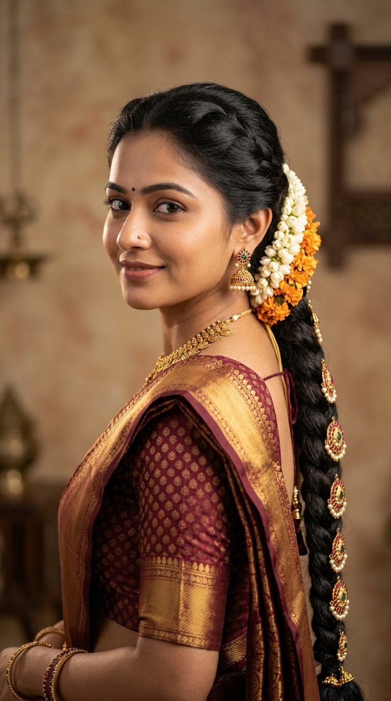 Traditional Jada Braid (South Indian Style)