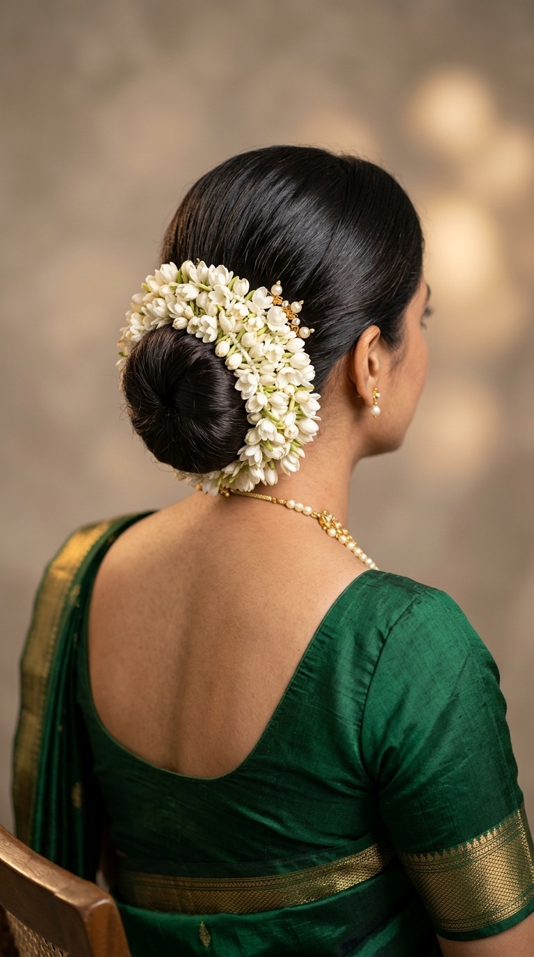 Traditional Low Bun with Gajara