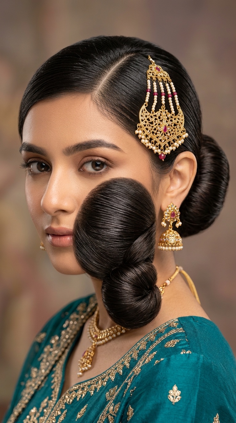 Traditional Sleek Side-Parted Bun
