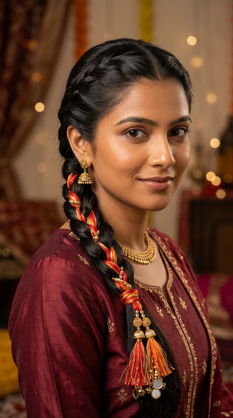 Traditional Three-Strand Braid with Parandi