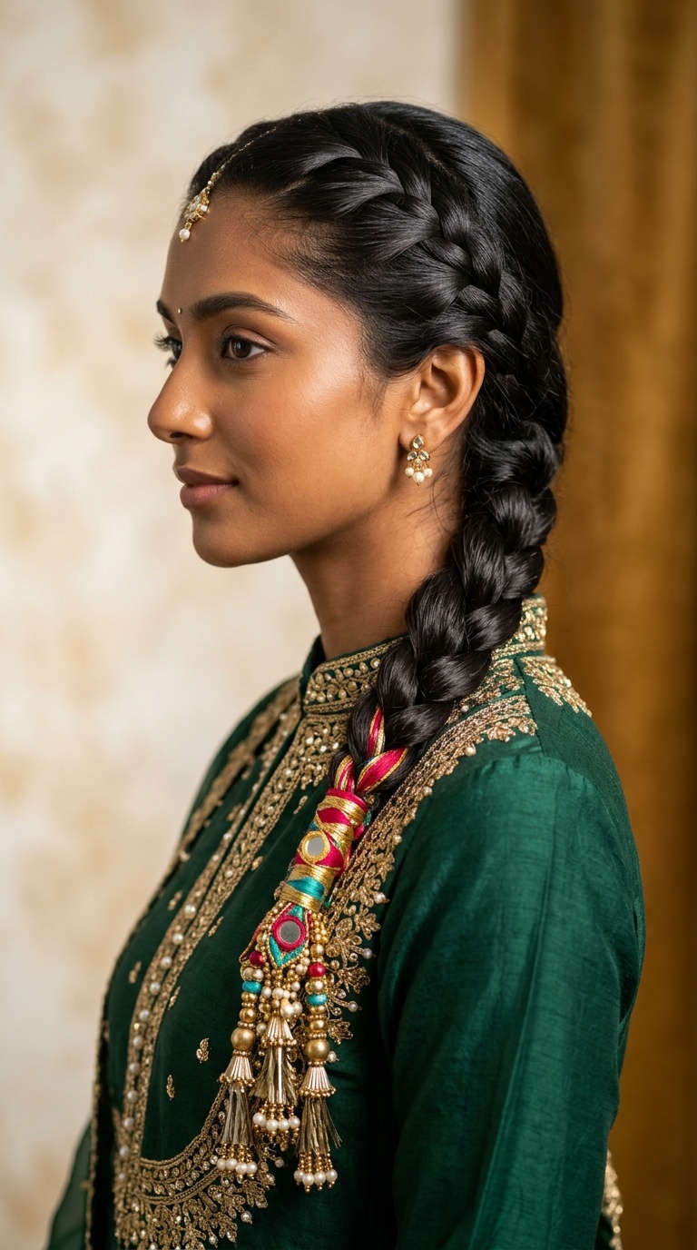 Traditional Three-Strand Braid with Parandi