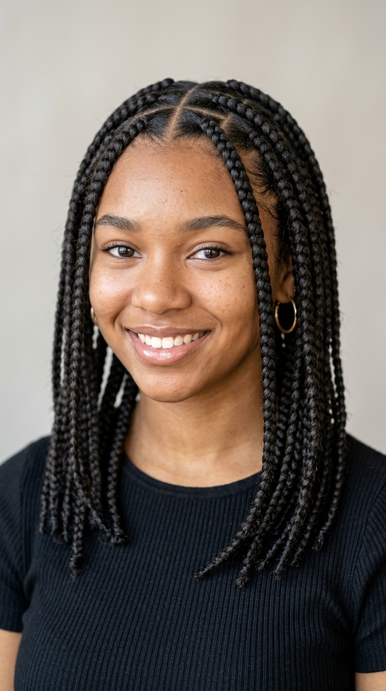 Triangle Part Box Braids