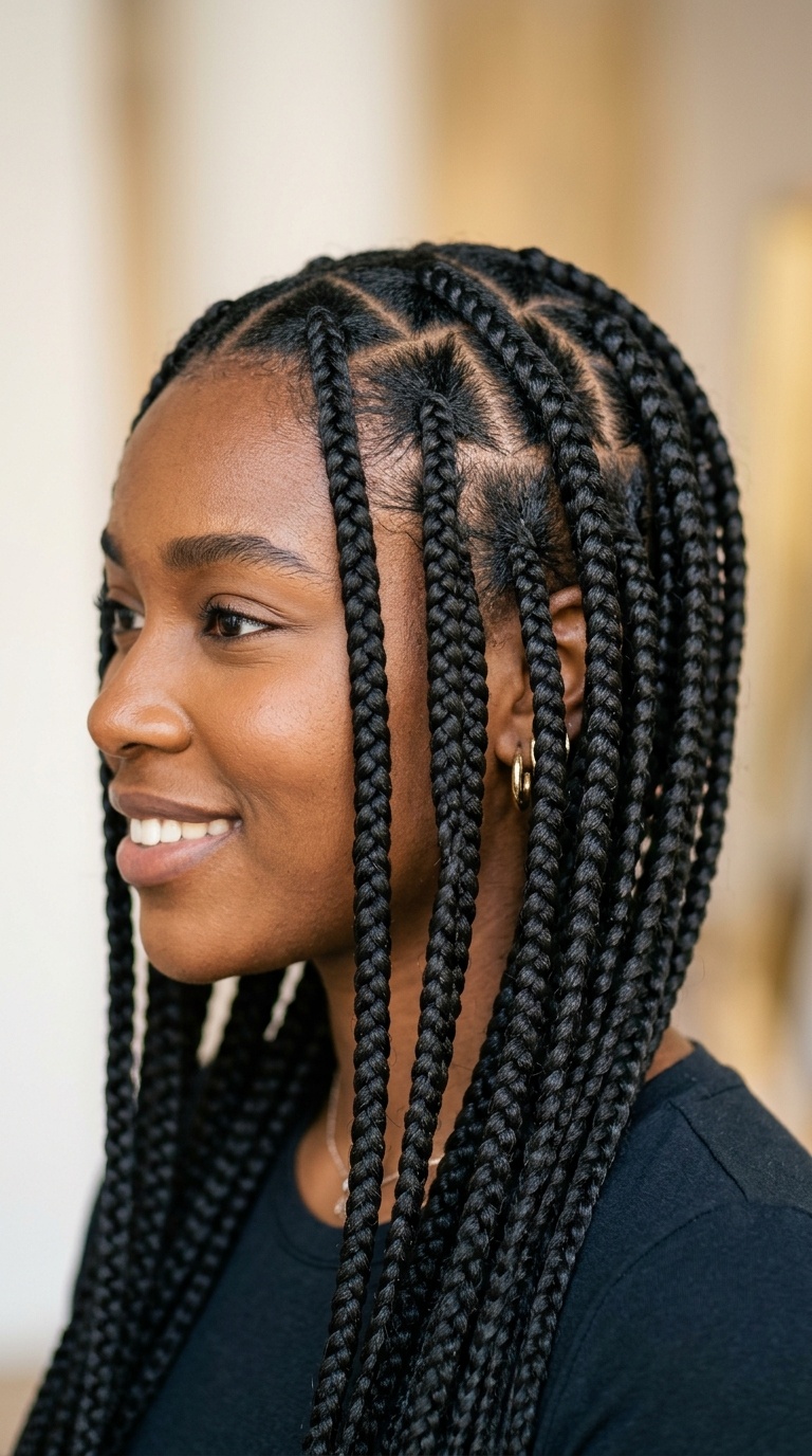 Triangle Part Box Braids