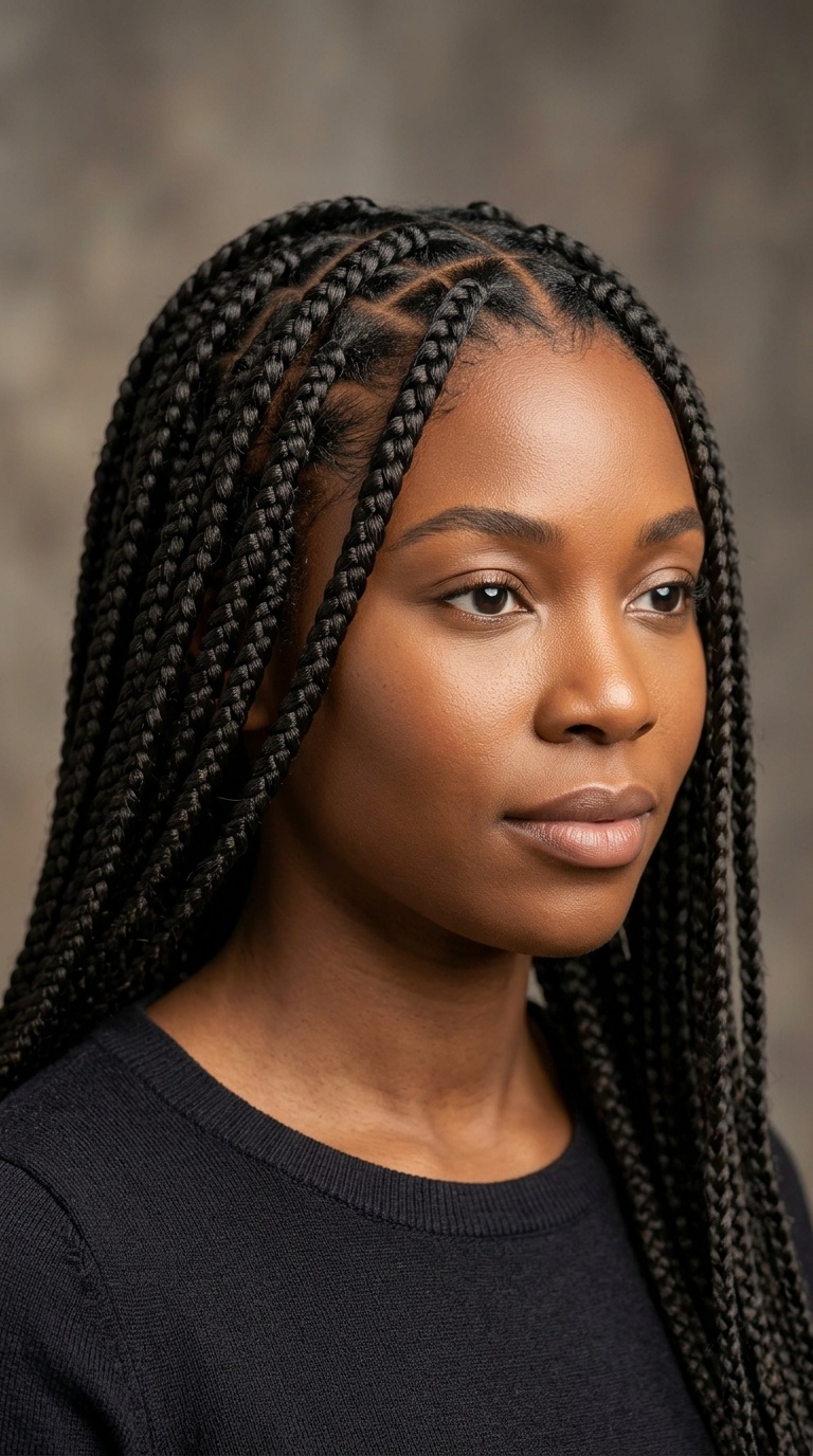 Triangle Part Box Braids