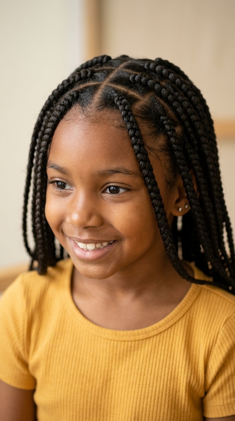 Triangle Parted Big Box Braids