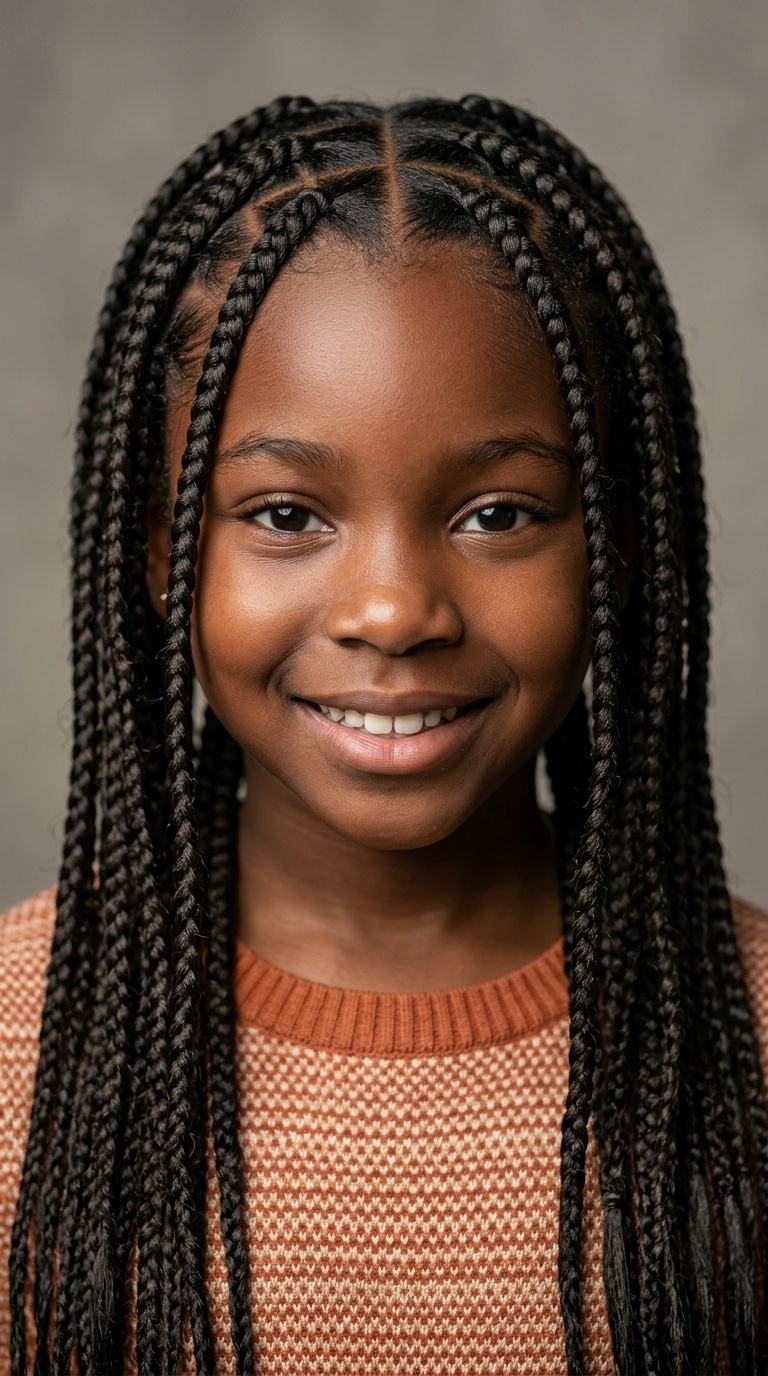 Triangle Parted Box Braids