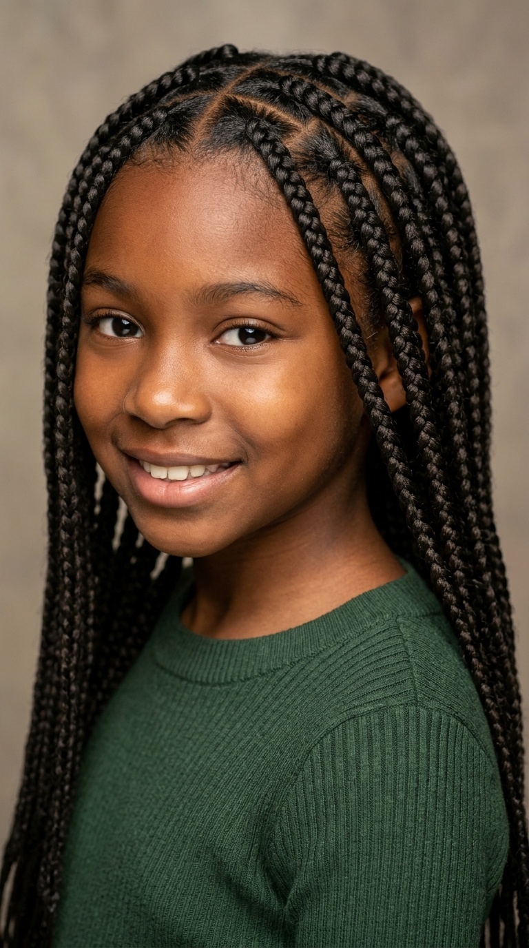 Triangle Parted Box Braids