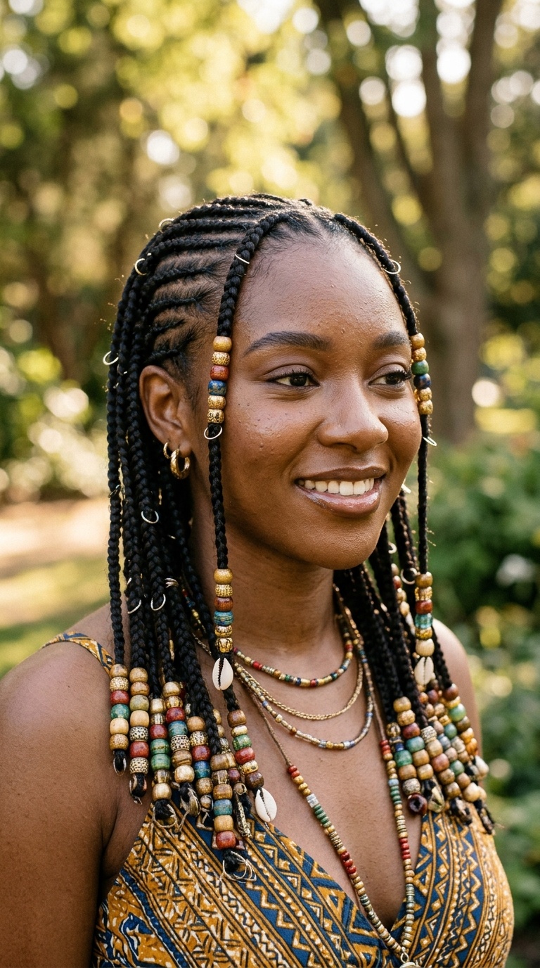 Tribal Braids with Beads and Rings