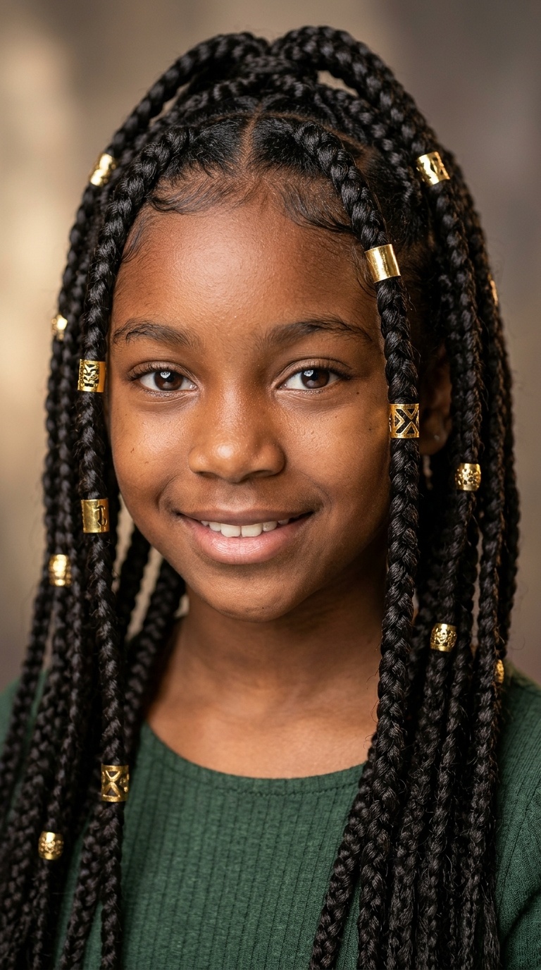 Tribal Braids with Gold Cuffs