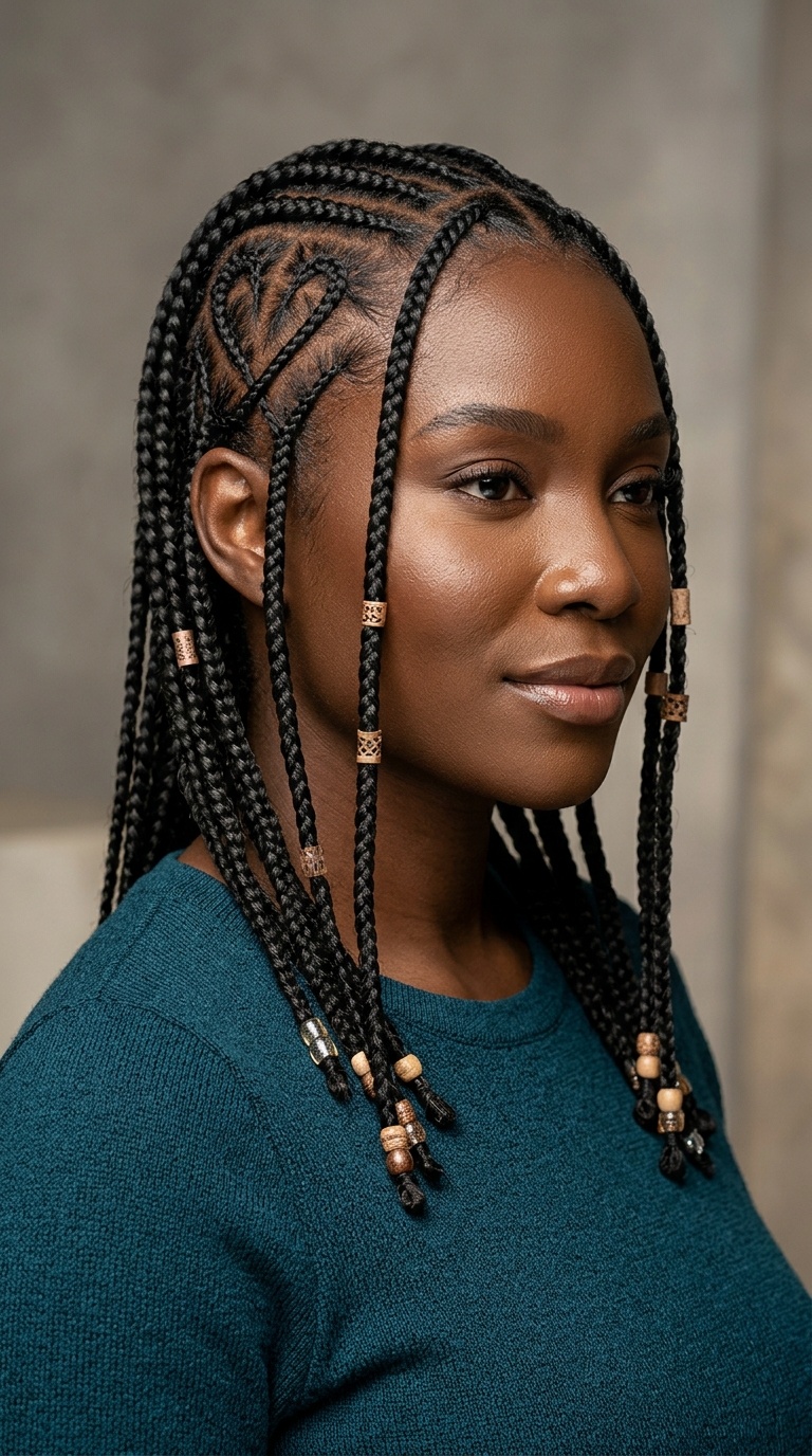 Tribal Braids with Heart Designs