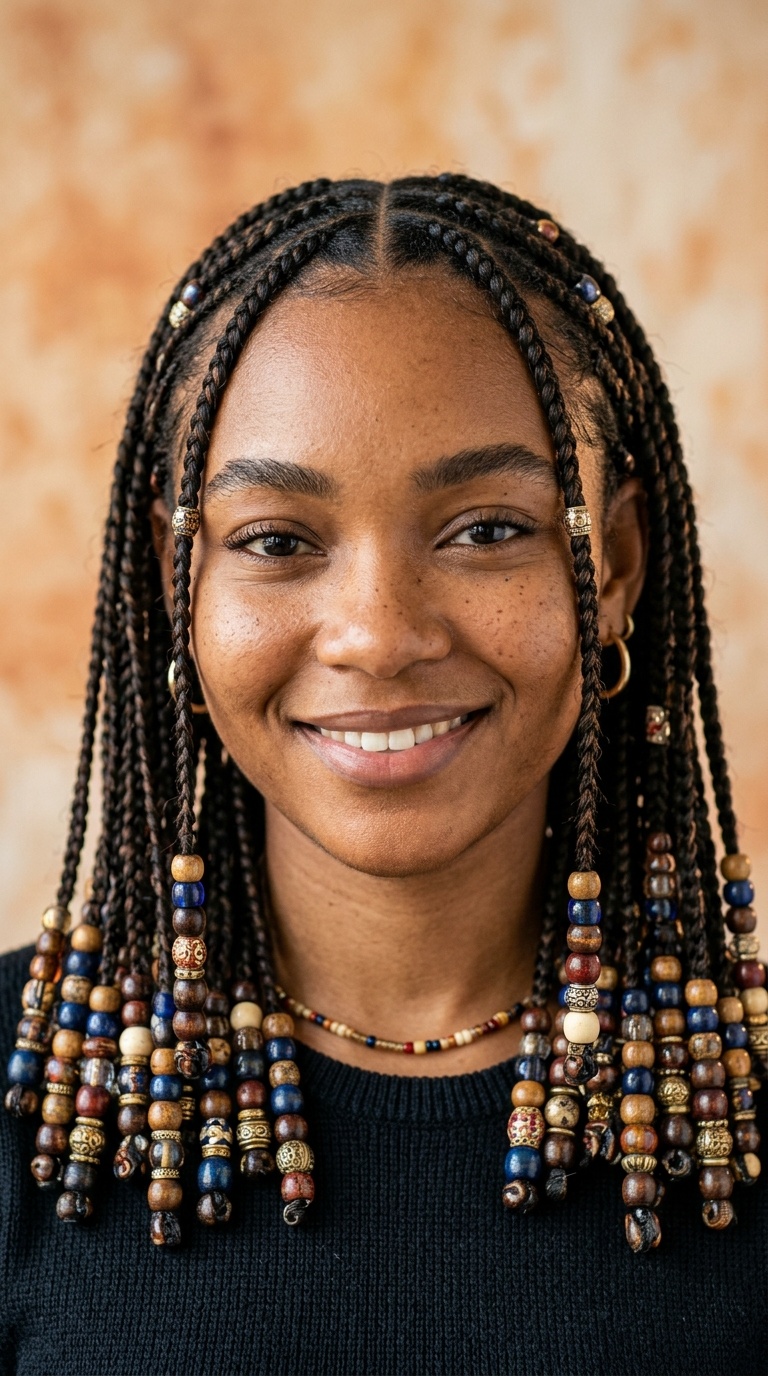 Tribal Braids with Heavy Bead Clusters