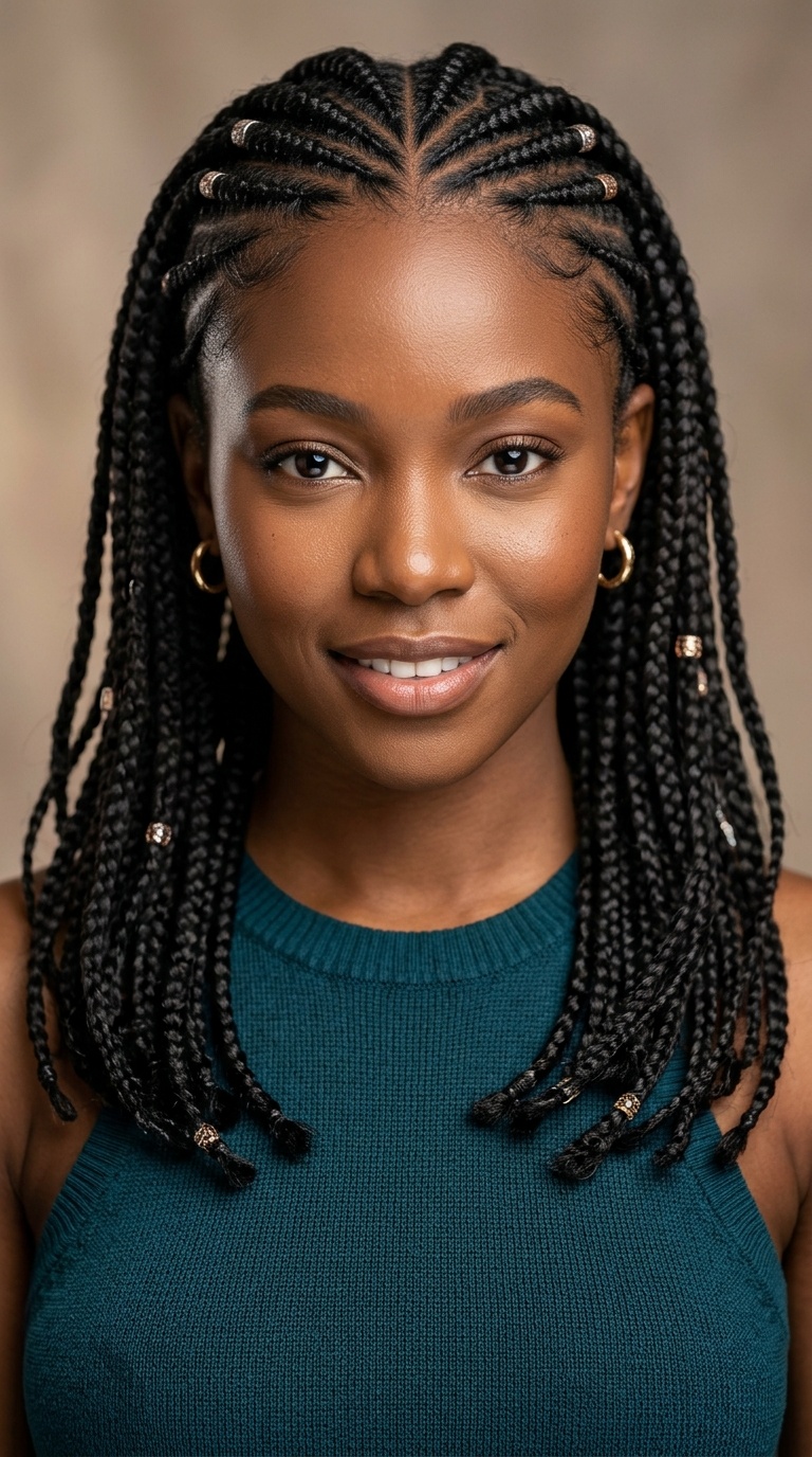 Tribal Braids with Mid-Length Sway