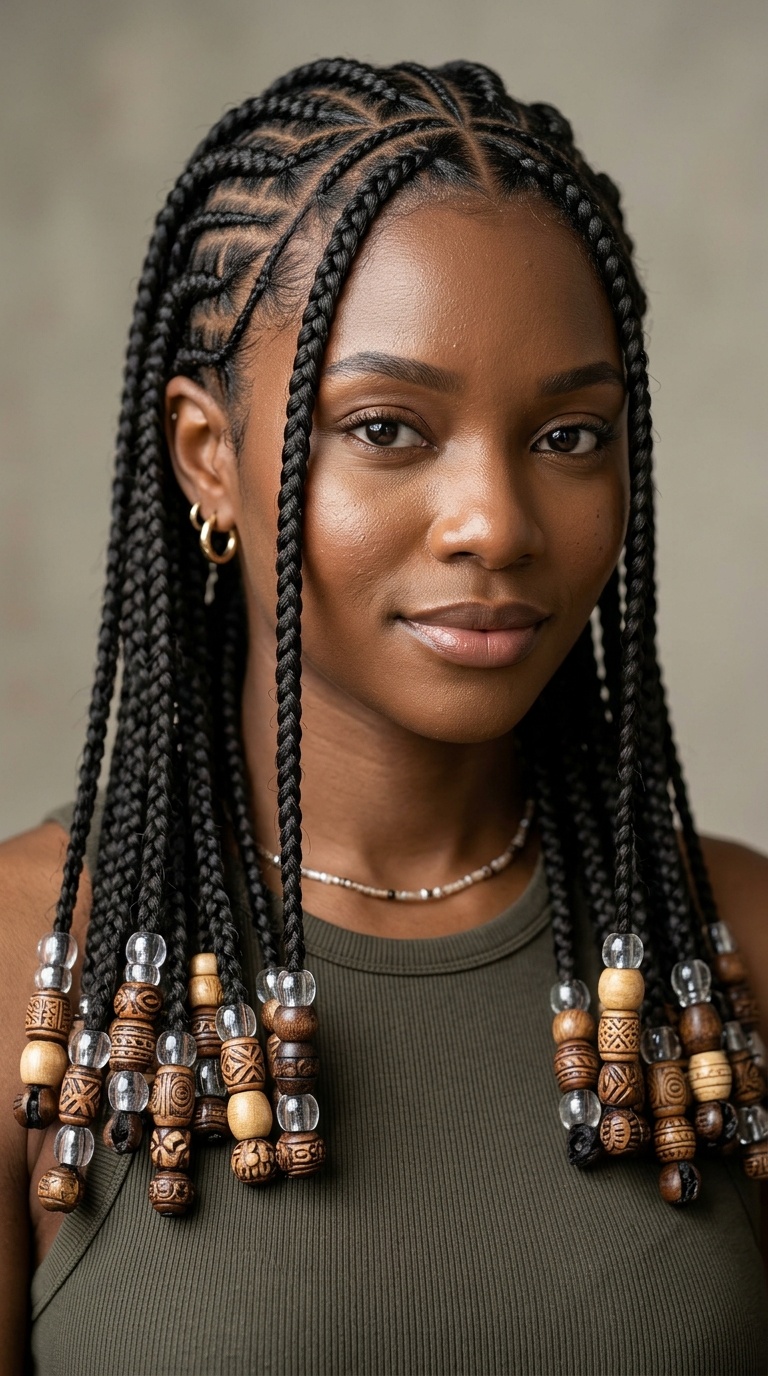Tribal Braids with Patterned Wood