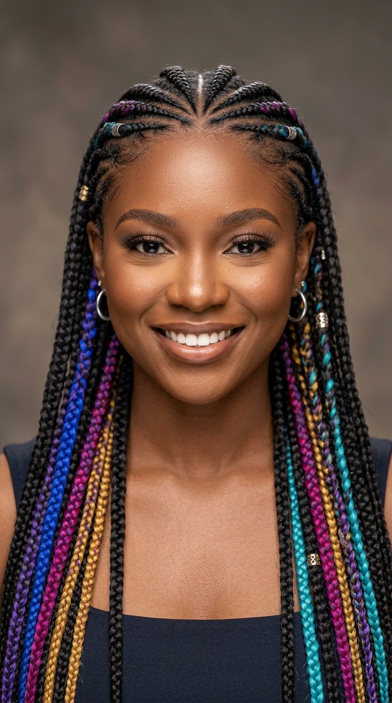 Tribal Braids with Peek-a-Boo Colors