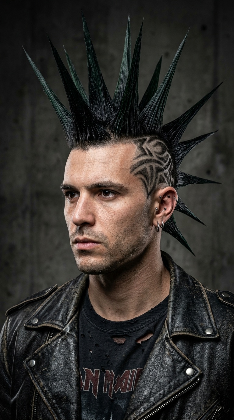 Tribal Pattern Undercut with Long Liberty Spikes