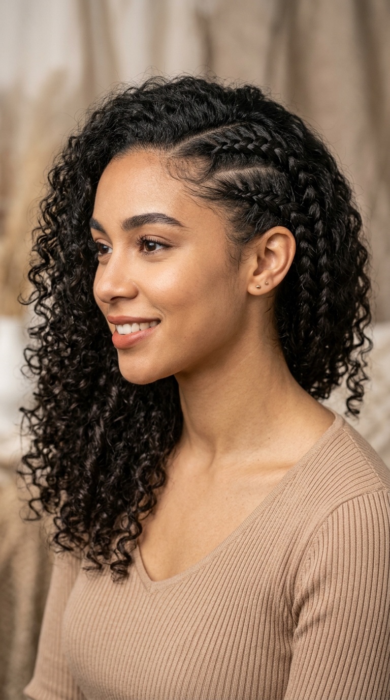 Triple Braid Accent with Loose Waves