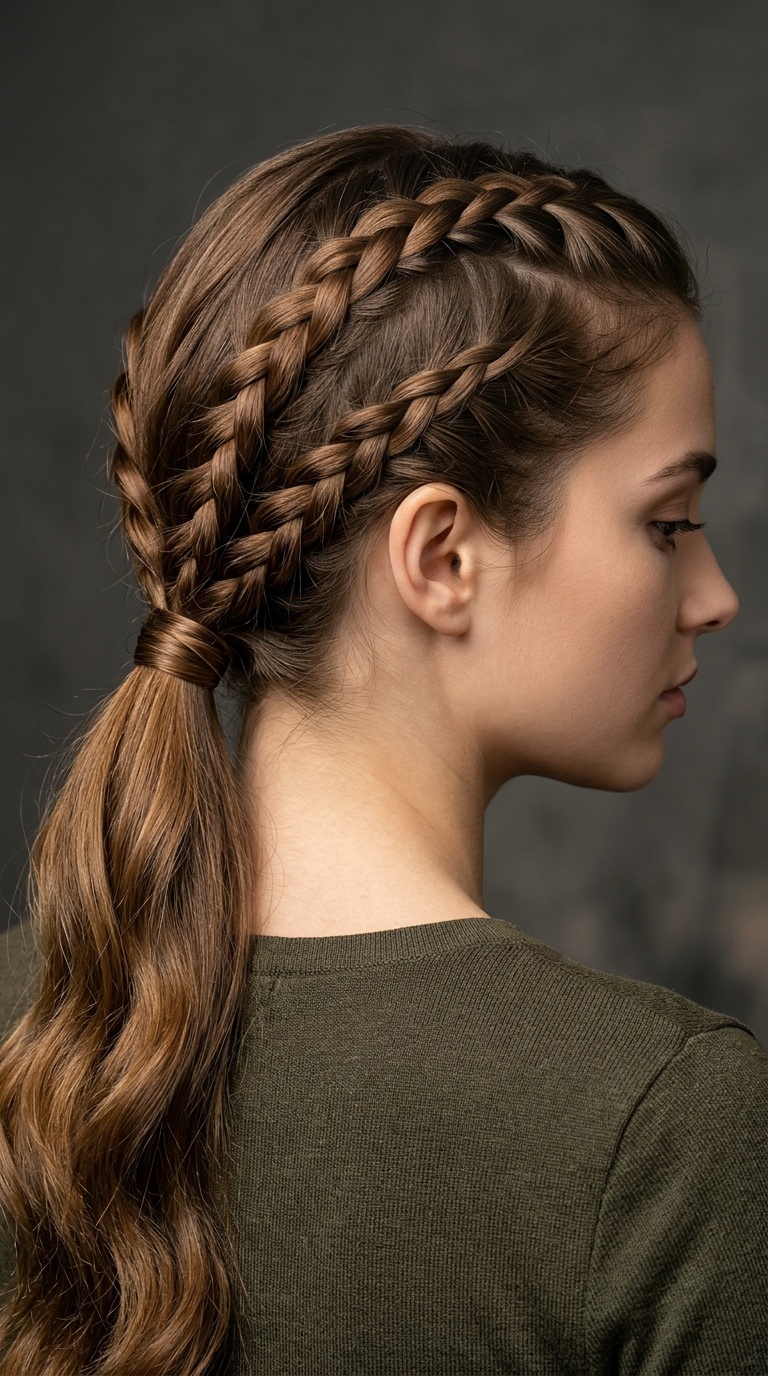 Triple Braid Low Pony