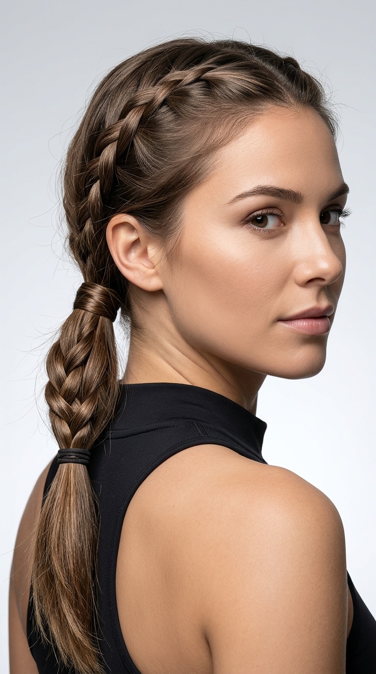 Triple-Braid Low Ponytail