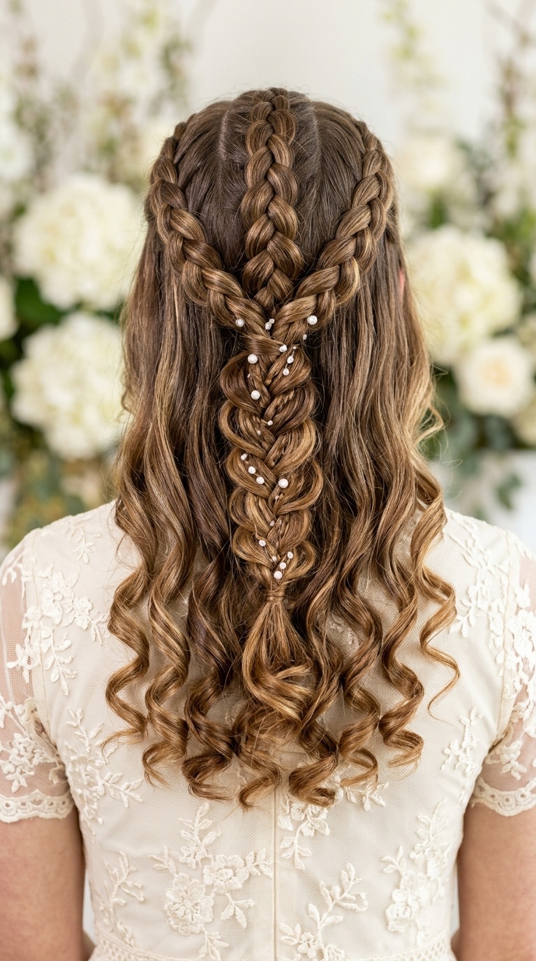 Triple-Braided Back with Ringlet Ends