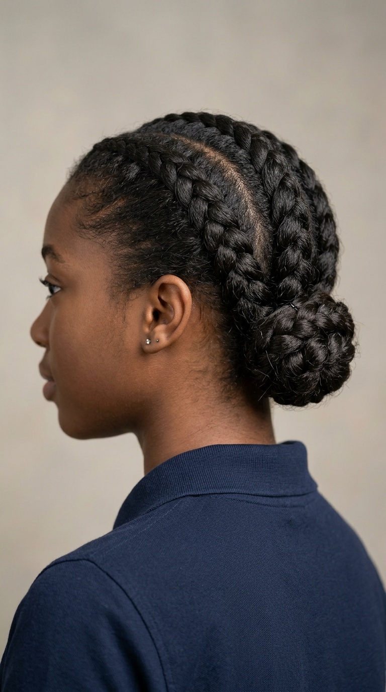 Triple-Braided Bun Row