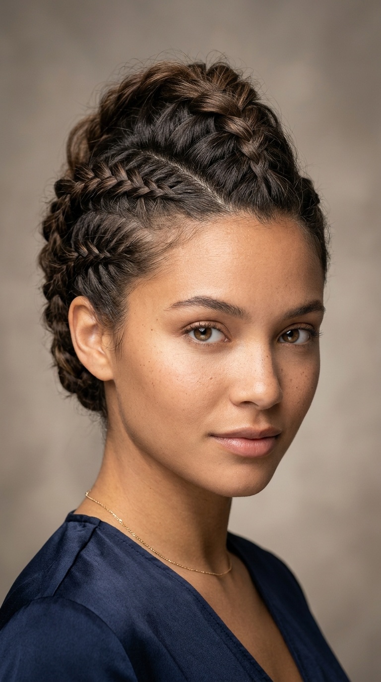 Triple-Braided Faux Hawk