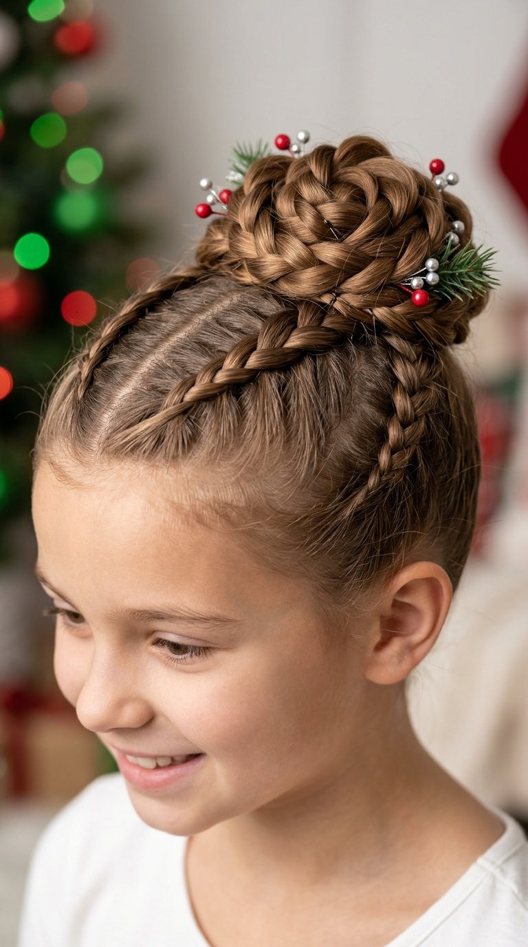 Triple-Braided Flower Bun