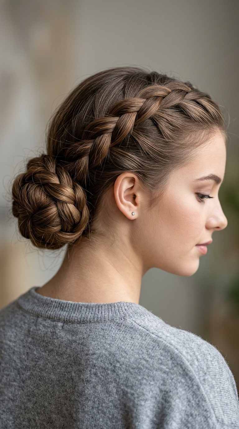 Triple Braided Low Bun