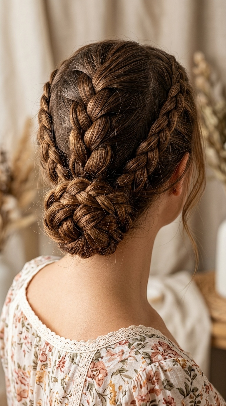 Triple Braided Low Bun