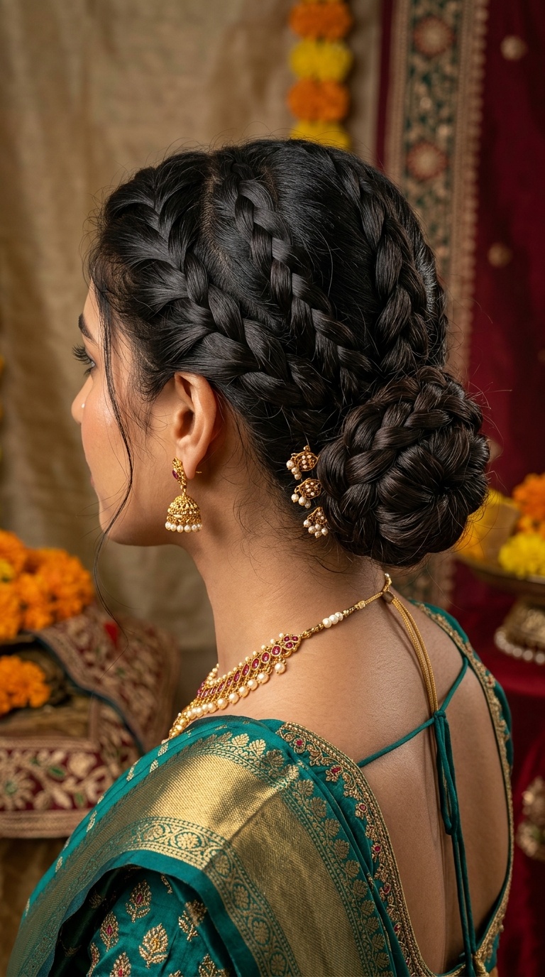Triple Braided Low Bun