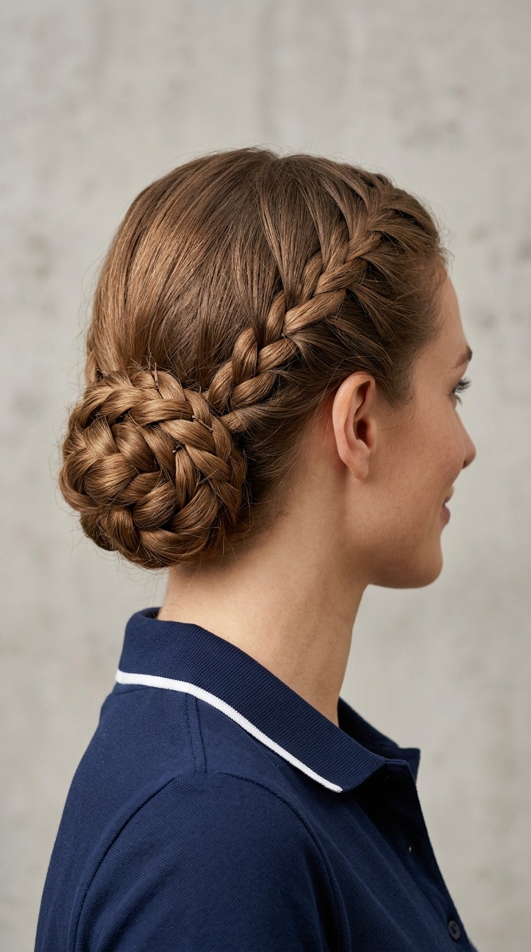 Triple-Braided Low Bun