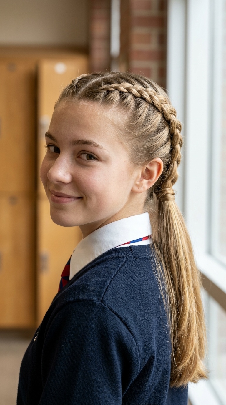 Triple Braided Low Ponytail