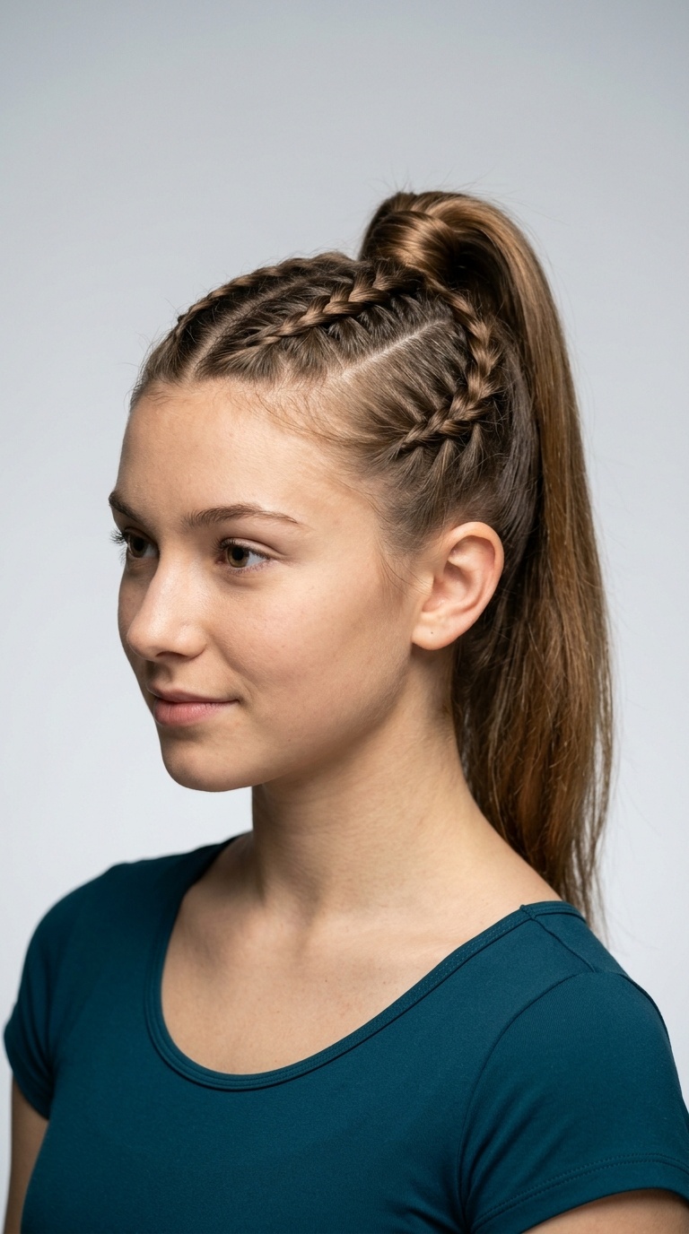 Triple Braided Ponytail