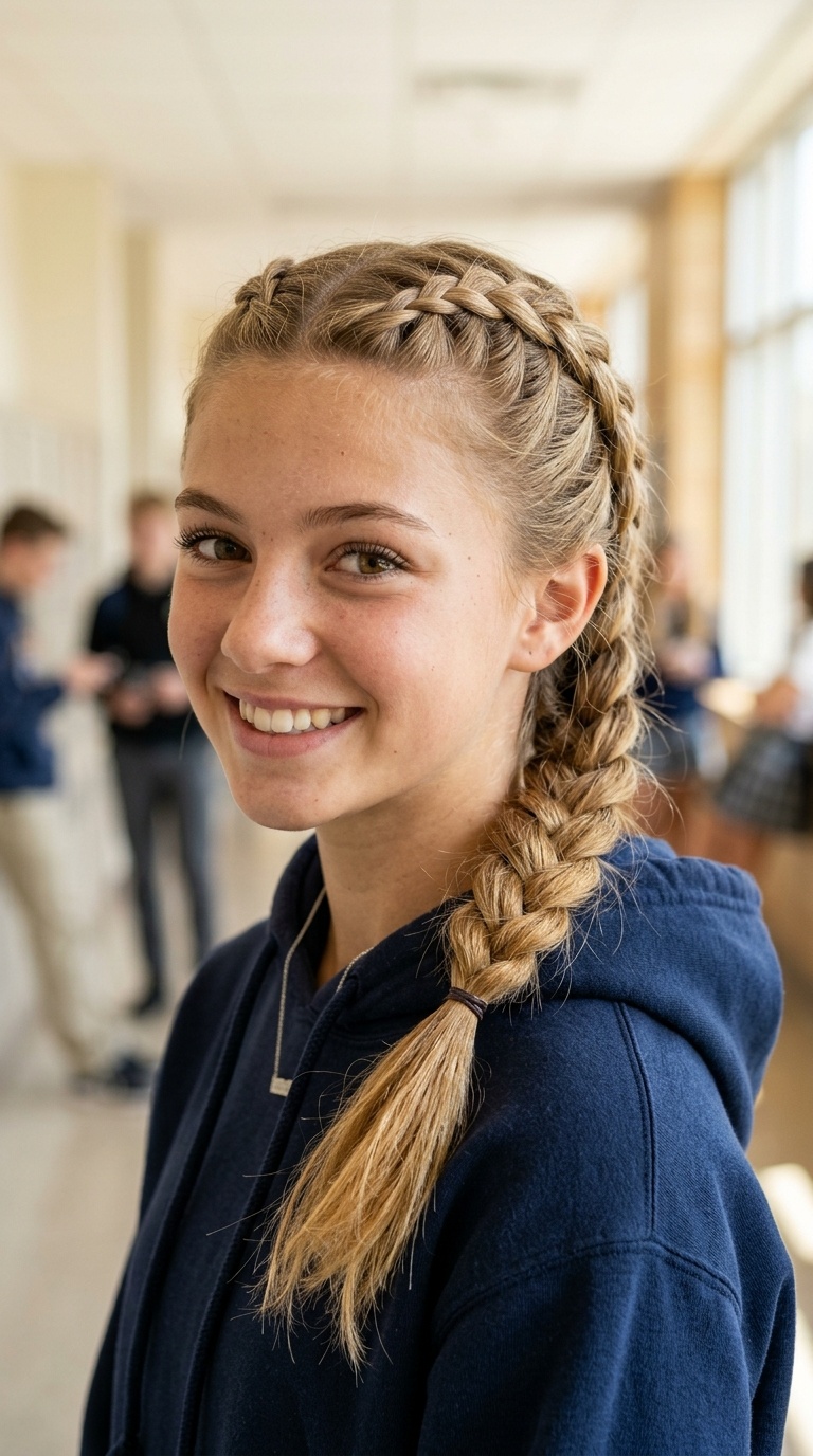 Triple Braided Ponytail