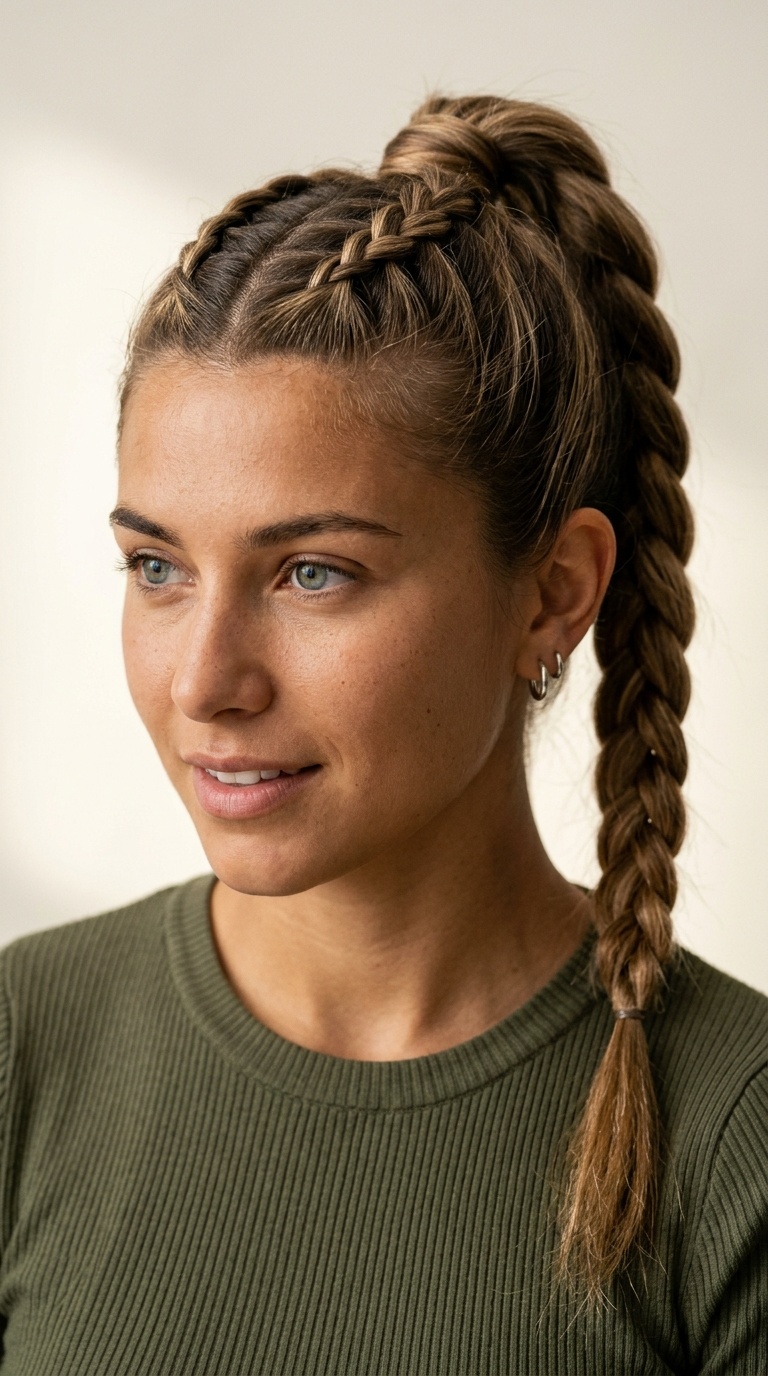 Triple Braided Ponytail