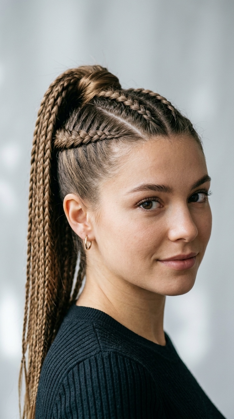 Triple Braided Ponytail