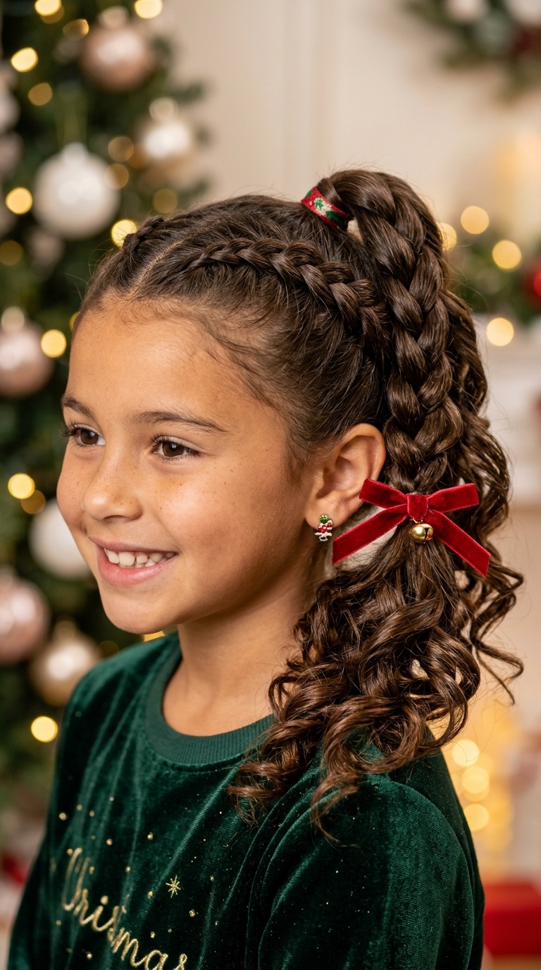 Triple Braided Ponytail with Bouncy Ends