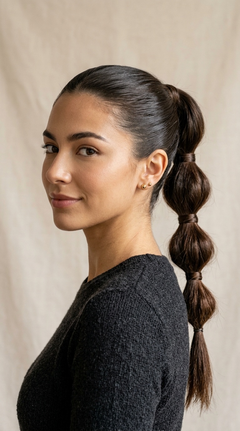 Triple Bubble Sleek Ponytail