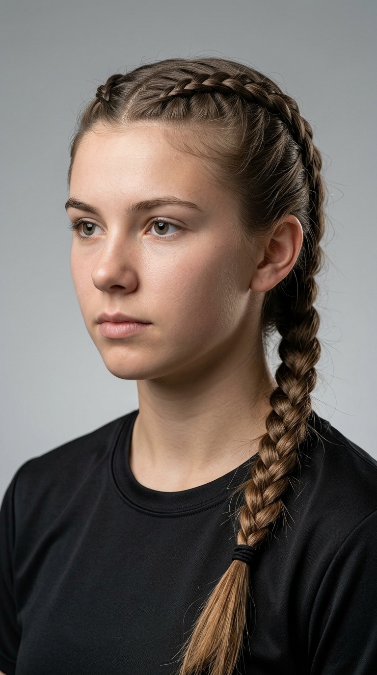 Triple Low French Braid