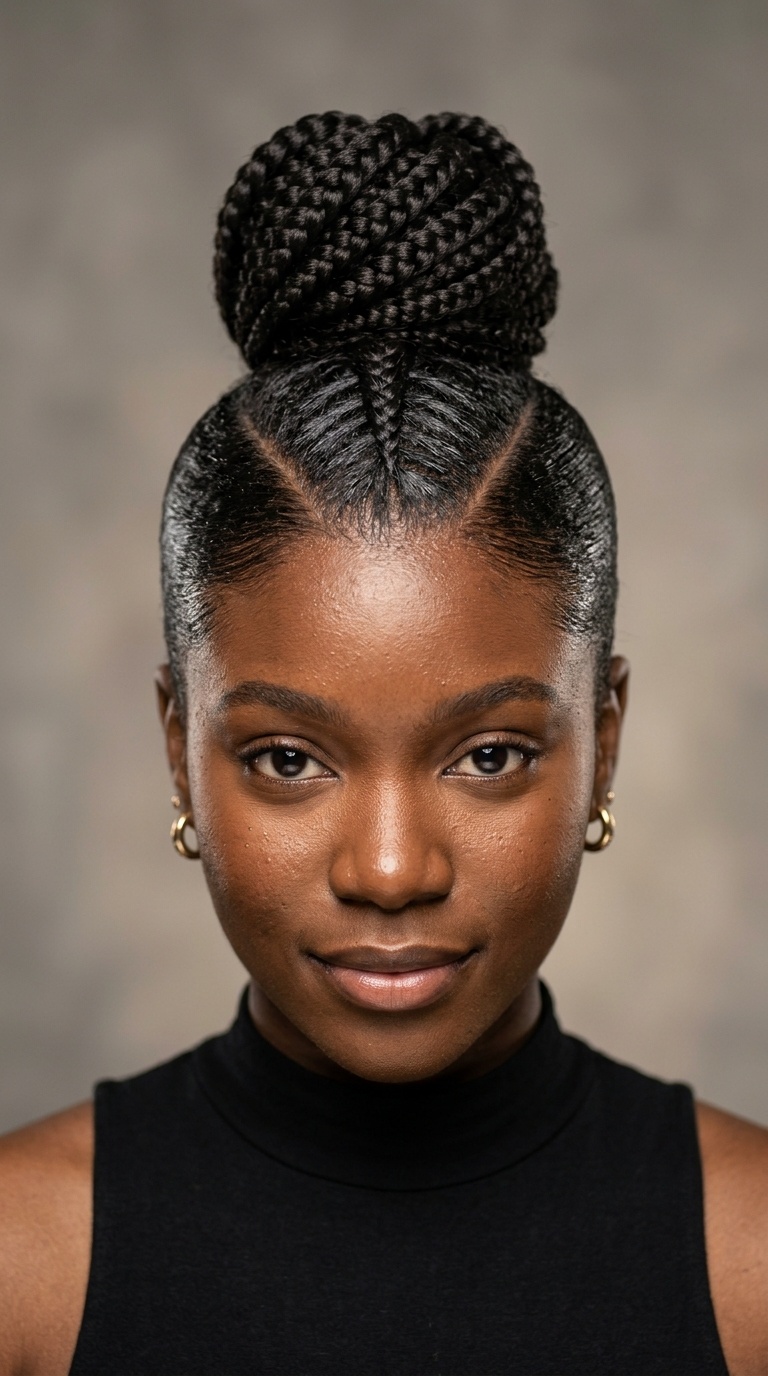 Triple-Parted Braided Top Knot