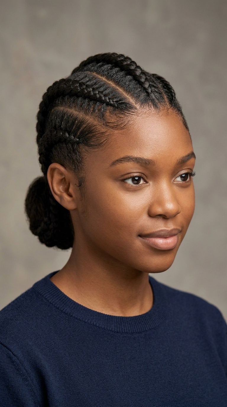 Triple Parted Mohawk Braid
