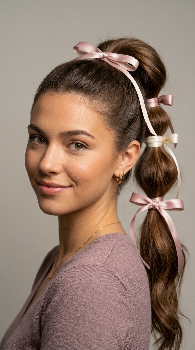 Triple Ribbon Tiered Pony