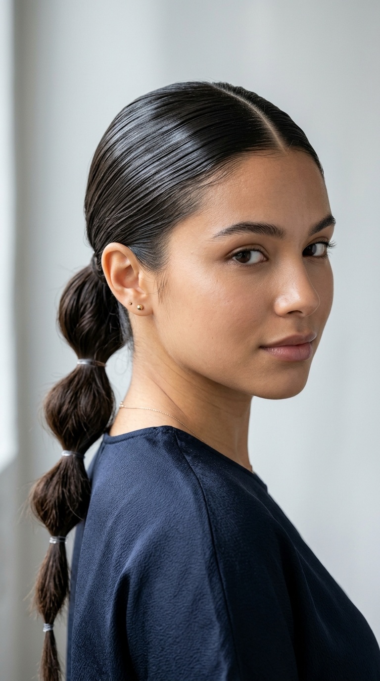 Triple-Slicked Bubble Braid