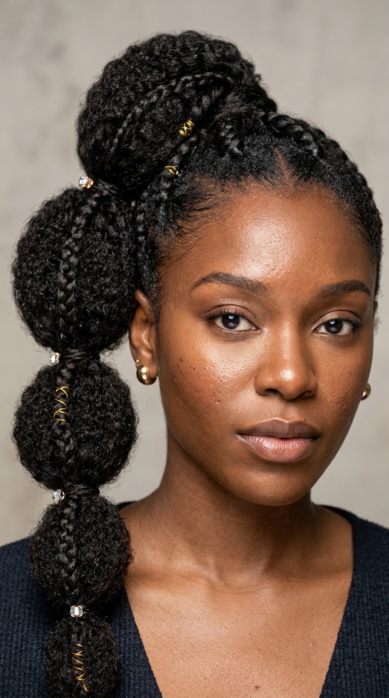 Triple-Tiered Bubble Ponytail