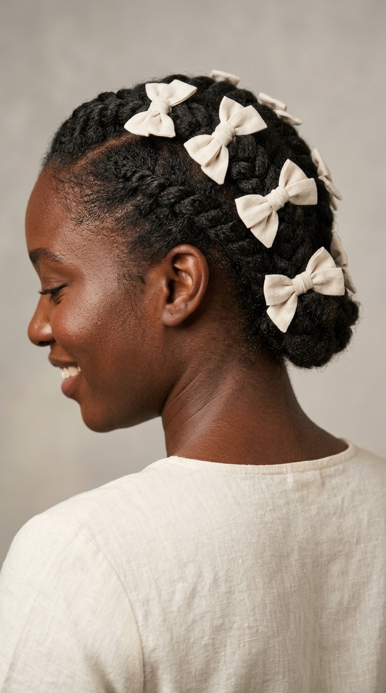Triple Twist Back with Linen Bows