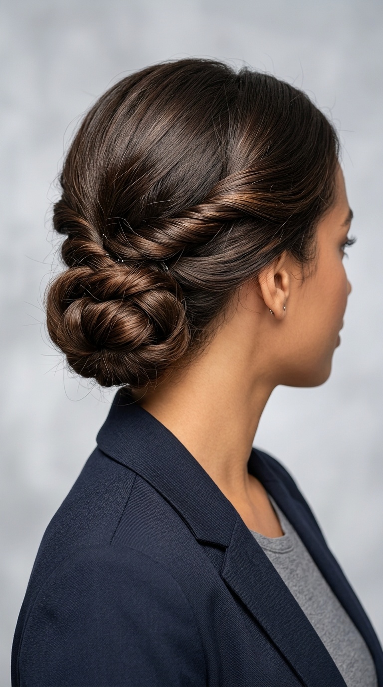 Triple Twisted Low Bun